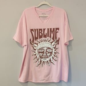 Sublime Sun Graphic Tee in Light Pink XL